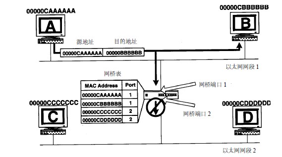 透明网桥的功能—转发和过滤