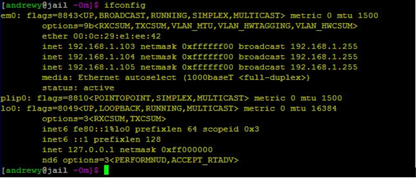 通过ifconfig 观察下网卡的IP