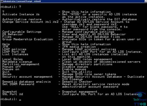 Windows Server 2008,Ntdsutil,命令