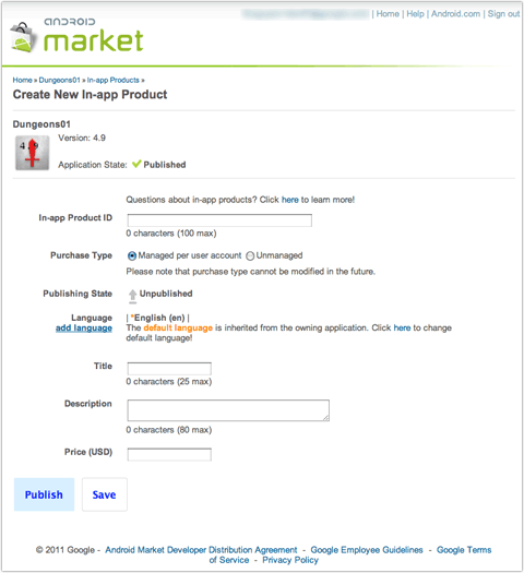 Administering In-app Billing