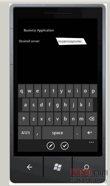 运行中的Windows Phone 7模拟器
