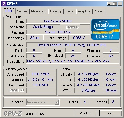 CPU-Z软件检测信息