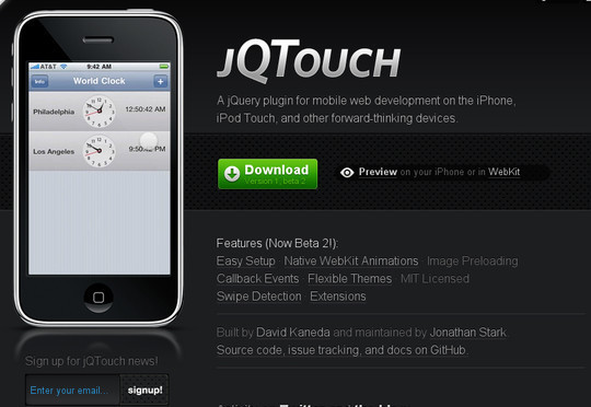 jQTouch