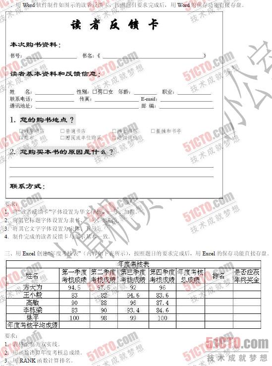 软考信息处理技术员实际应用试题