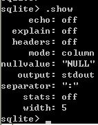 SQLite 基本控制台（终端）命令简介