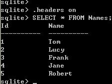 SQLite 基本控制台（终端）命令简介