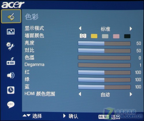 双HDMI接口 宏碁S5201超短焦投影测试 