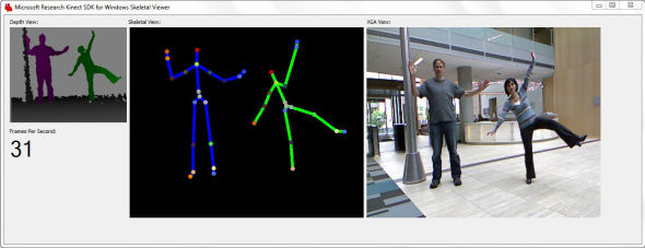 微软研究院利用Kinect for Windows SDK 开发的应 用示例Skeletal Viewer
