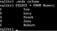 SQLite 基本控制台（终端）命令简介