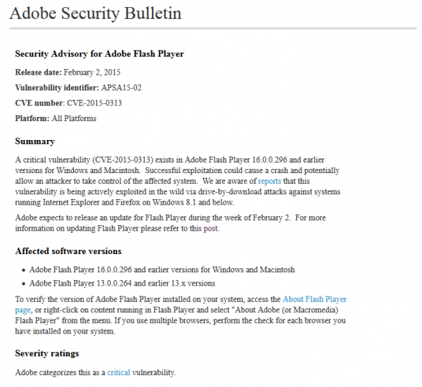 Adobe安全公告：Flash Player存远程攻击漏洞