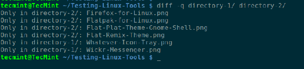 两个文件夹之间的差异