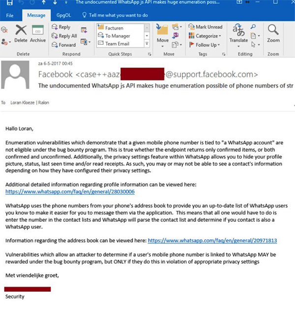 WhatsApp给出的回应