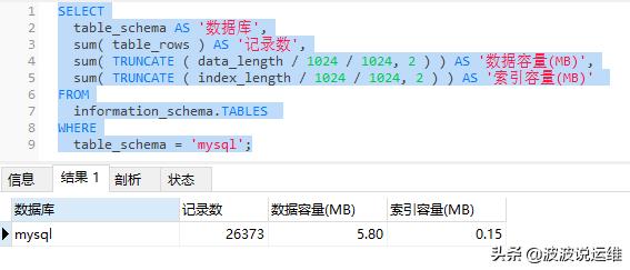 一文看懂MySQL如何查看数据库表容量大小