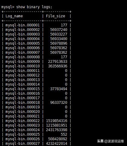 关于Mysql数据库清理binlog日志命令总结