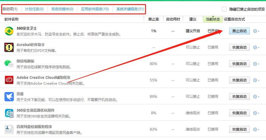 windows | 关闭部分windows电脑开机启动项与自启动服务的方式
