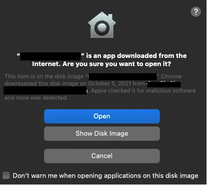 图 14. 启动经过 Apple 验证的第三方应用程序