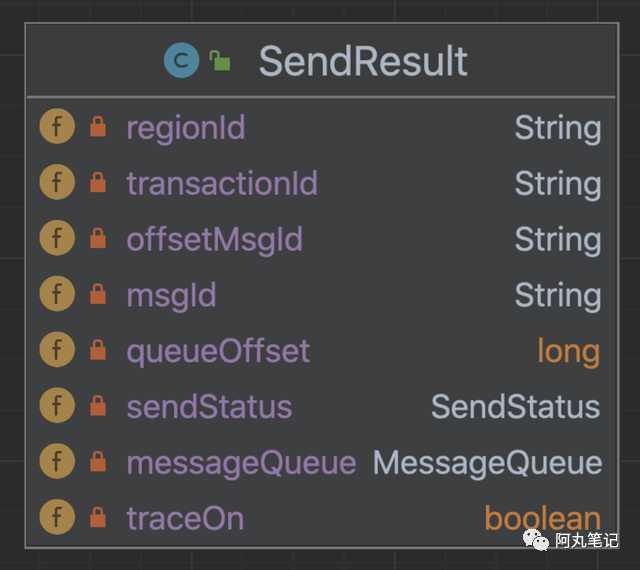 SendResult类属性