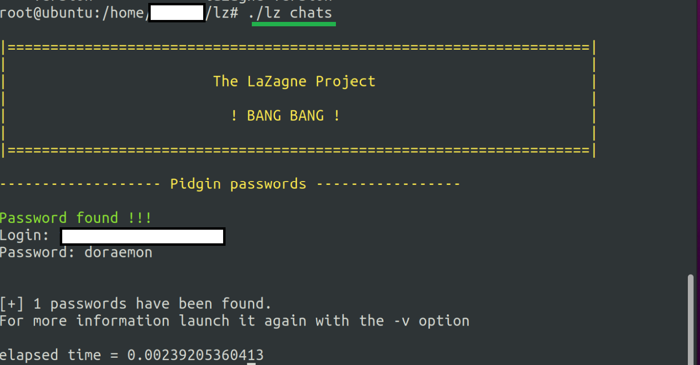 LaZagne获取帐户凭证