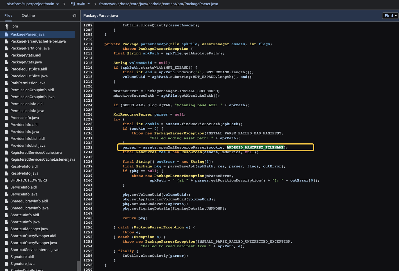 AndroidManifest.xml 多种混淆绕过静态分析的技术分析（Zip 格式类型修改绕过）