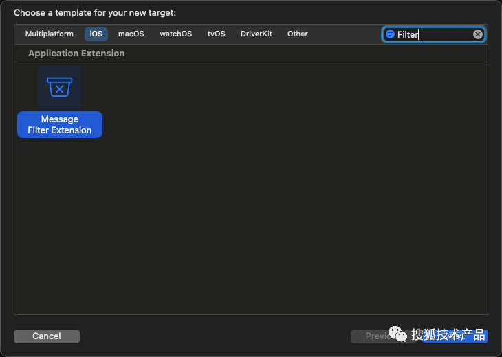 Message Filter Extension Target