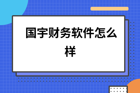 国宇财务软件怎么样