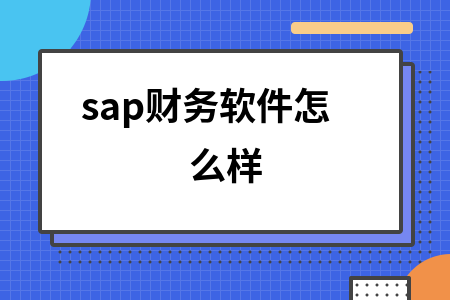 sap财务软件怎么样