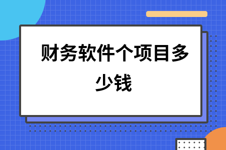 财务软件个项目多少钱