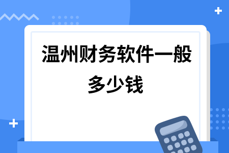 温州财务软件一般多少钱