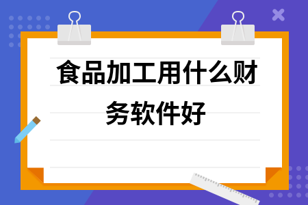 食品加工用什么财务软件好