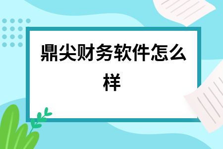 鼎尖财务软件怎么样