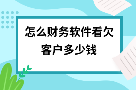 怎么财务软件看欠客户多少钱