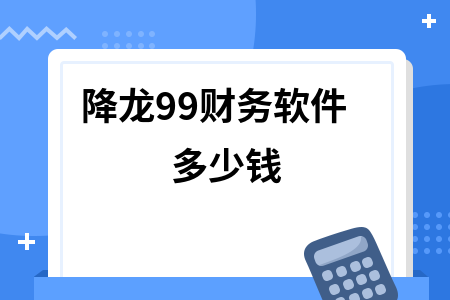 降龙99财务软件多少钱