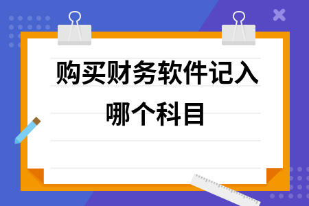 购买财务软件记入哪个科目