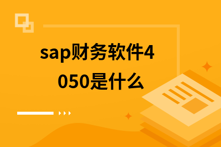 sap财务软件4050是什么