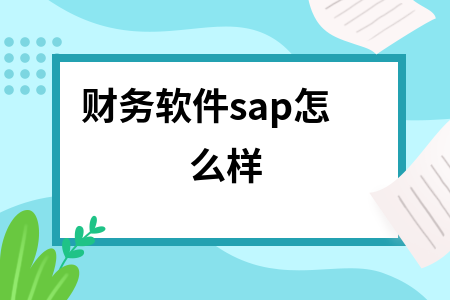 财务软件sap怎么样