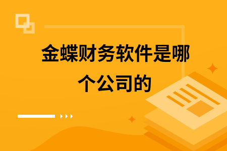 金蝶软件是哪个公司开发的