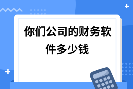 你们公司的财务软件多少钱