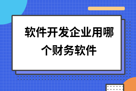 软件开发企业用哪个财务软件