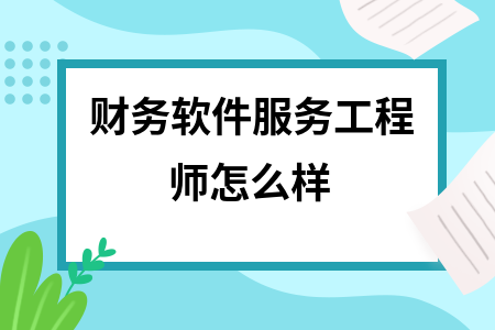 财务软件服务工程师怎么样