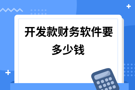 开发款财务软件要多少钱