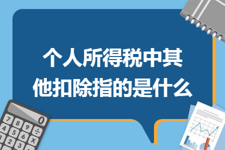 个人所得税中其他扣除指的是什么 个人所得税中其他扣除指的是什么