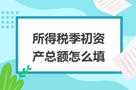 所得税季初资产总额怎么填