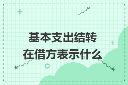 基本支出结转在借方表示什么