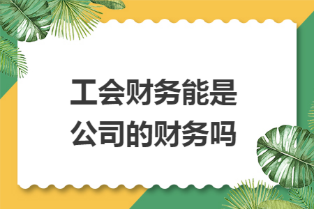 工会财务能是公司的财务吗