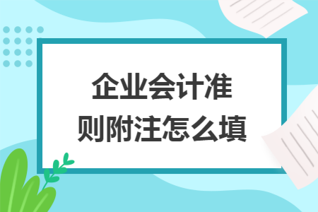 企业会计准则附注怎么填