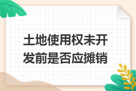 土地使用权未开发前是否应摊销