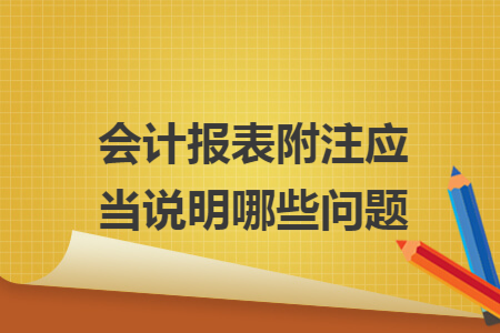 会计报表附注应当说明哪些问题