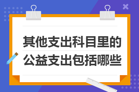 其他支出科目里的公益支出包括哪些