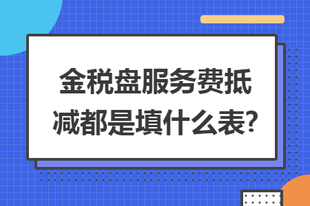金税盘服务费抵减都是填什么表?